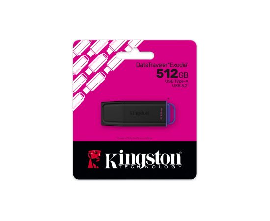 Kingston Technology DataTraveler 512GB Portable USB 3.2 Gen 1 Exodia Black/Purple USB Flash atmiņas