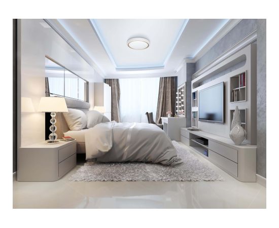 Modern LED ceiling plafond Activejet VERDI White/Gold 23W Griestu lampas - šķīvji