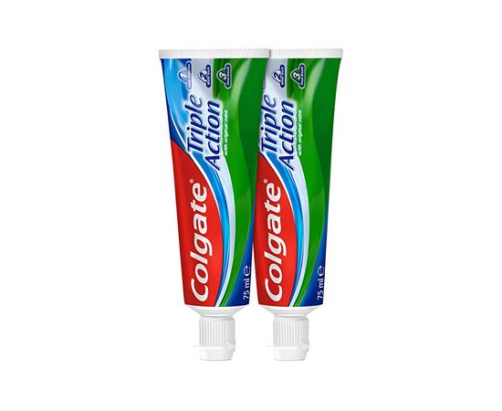 Colgate Triple Action Duo Toothpaste -  75ml Zobu pastas un mutes dobuma skalojamie līdzekļi