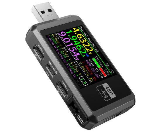 FNIRSI FNB48P USB Port Tester Black Testeri un mērierīces