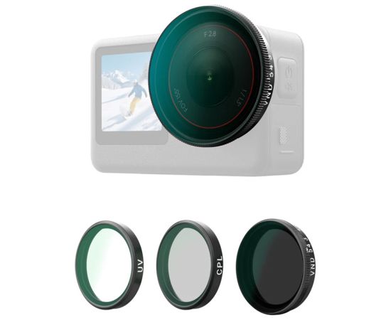Telesin CPL/VND8/UV filter set for DJI Osmo Action 6 (3 pcs.). Sporta kameru aksesuāri