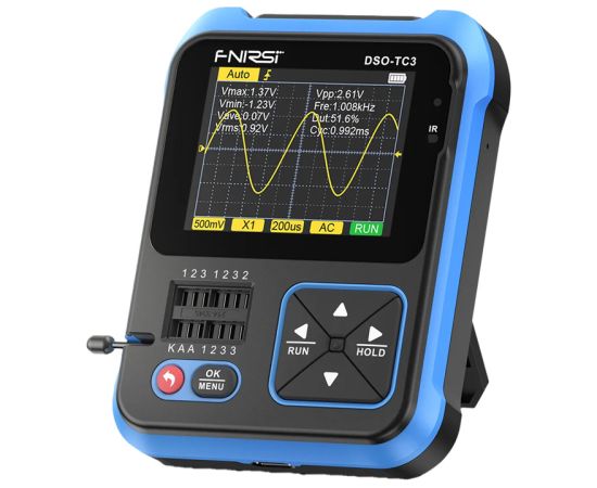 FNIRSI Handheld Digital Oscilloscope Transistor Tester SigGen 3 in 1 DSO-TC3 Testeri un mērierīces