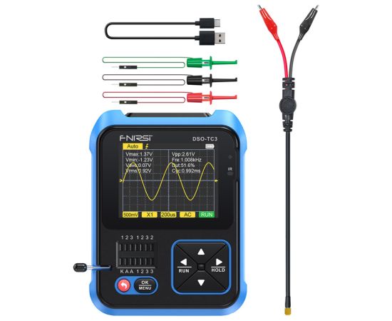 FNIRSI Handheld Digital Oscilloscope Transistor Tester SigGen 3 in 1 DSO-TC3 Testeri un mērierīces