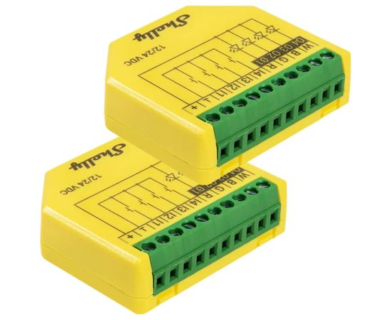 SHELLY Plus RGBW PM Wi-Fi/Bluetooth LED Strip Controller (2-pack) Viedie slēdži