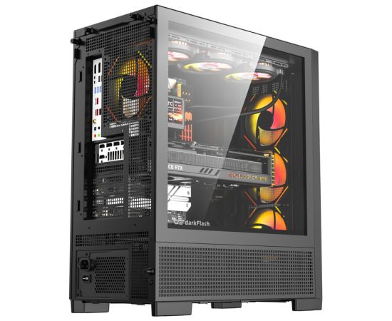 DarkFlash AIRNOVA computer case (black) + 3 fans Datoru korpusi