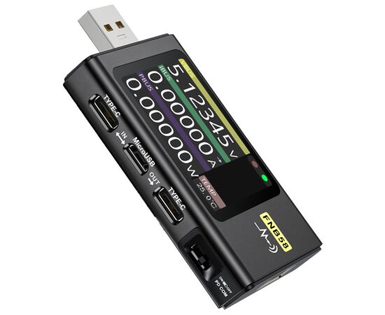 FNIRSI FNB58 USB Port Tester, Black Testeri un mērierīces