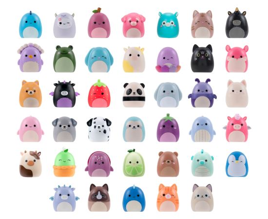 SQUISHMALLOWS SQUISH-A-LONGS figūriņas, 2-paka necaurspīdīgā iepakojumā, 2,5 cm Mīkstās rotaļlietas