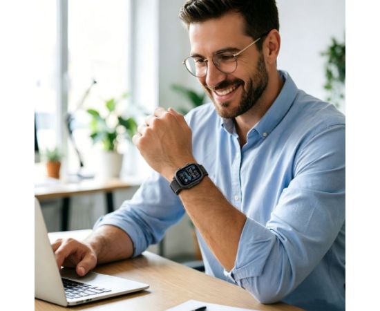 Tech-Protect watch strap Nylon Elite Apple Watch 44/45/46/49mm, black/orange Smart pūlksteņu aksesuāri