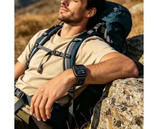 Tech-Protect watch strap Nylon Elite Apple Watch 44/45/46/49mm, black/orange Smart pūlksteņu aksesuāri