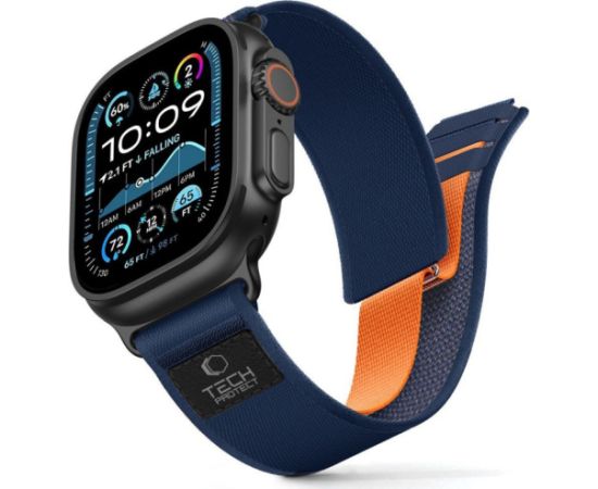 Tech-Protect watch strap Nylon Elite Apple Watch 44/45/46/49mm, navy/orange Smart pūlksteņu aksesuāri