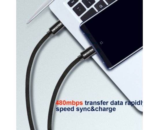 Swissten Textile Universāls Quick Charge 3.1 USB-C / USB-C Datu un Uzlādes Kabelis 3m sudrabs Data USB kabeļi