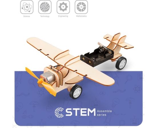 Extradigital Wooden Assembly Kit Single-Propeller Aircraft, STEM Educational Toy Конструкторы
