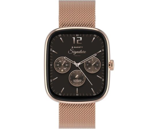 Garett išmanusis laikrodis su lietuvišku meniu Flow Rose Gold Mesh Steel Rokas pulksteņi 