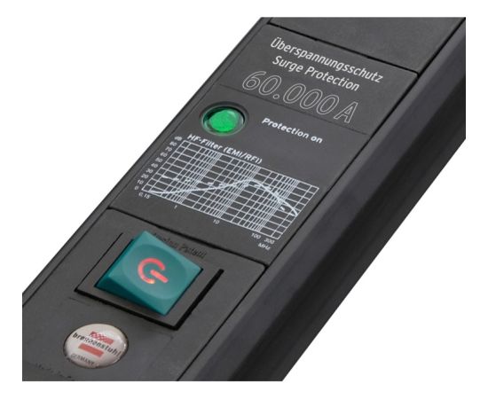 Brennenstuhl Premium-Line 6-way power strip, black, 5 meters, 60,000A surge protection Strāvas pagarinātāji