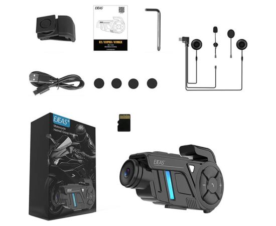 Motorcycle intercom with EJEAS K1Pro+ recorder Moto ķiveres 