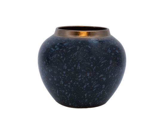 Vase TITAN STONE D20xH18cm, black/grey Новости, мебель, дом