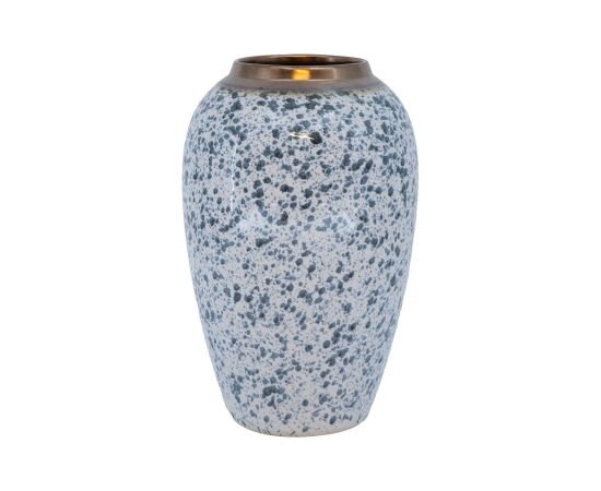 Vase TITAN STONE D17xH27cm, white/black droplets Новости, мебель, дом
