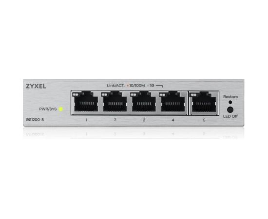 Zyxel GS1200-5V3 Managed L2 Gigabit Ethernet (10/100/1000) Desktop Grey Switch