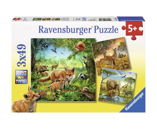 Ravensburger Puzzle 3x49 pc World Animals Пазлы