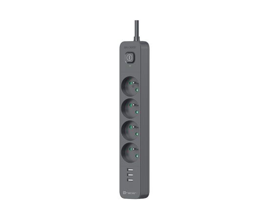 Tracer 47685 Power Line+ 5m (4 sockets +3x USB A) Strāvas pagarinātāji