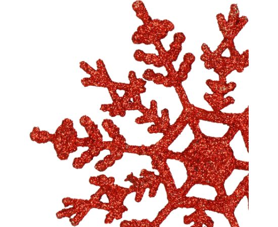 Ziemassvētku rotājumi sniegpārsliņas Springos CA1200 sarkanās, ar spīdumiem, 3 gab., 12 cm  Eglīšu rotājumi