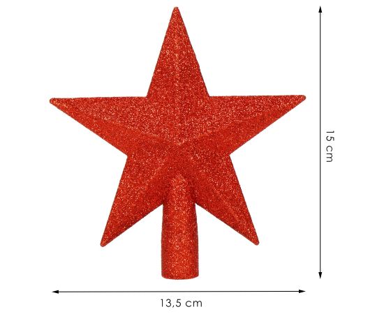 Springos Верхушка для елки 15 см, остроконечная, красная звезда  Eglīšu rotājumi
