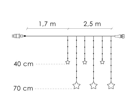 Рождественская звёздная гирлянда-занавес Springos CL4133 138 LED Ziemassvētku lampiņas, LED virtenes