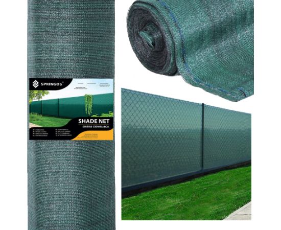 Ēnošanas tīkls Springos SN0021 65 g/m2 1,5x50m 200 Kabeļu saites , zaļā Siltumnīcas