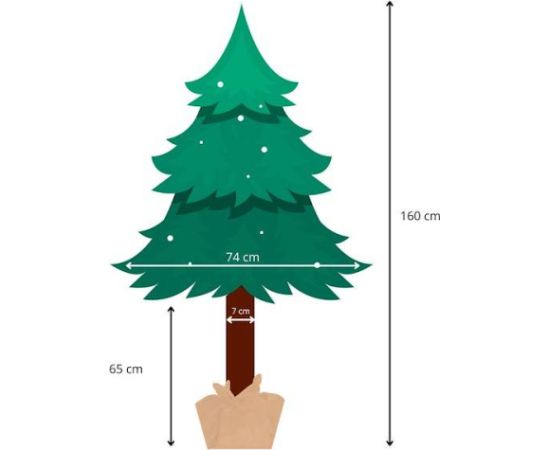 Искусственная ёлка на стволе Springos CT0113, 160 см. Mākslīgās egles