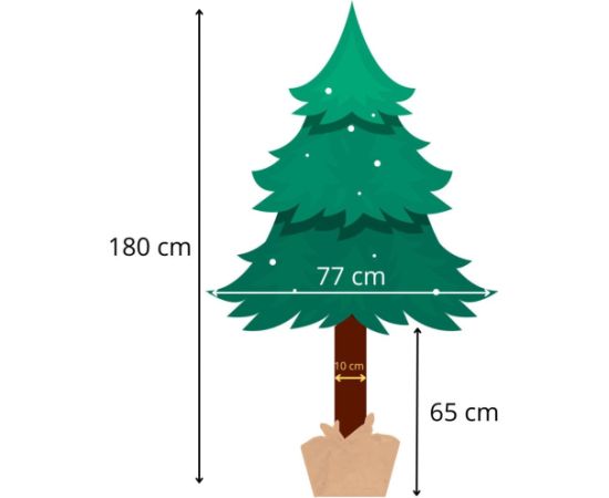 Mākslīgā eglīte uz stumbra Springos CT0111, Dimanta 180cm Mākslīgās egles