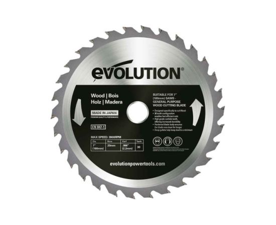 Griešanas disks Evolution EVO-180-30-D; 180 mm; Z30 Zāģripas