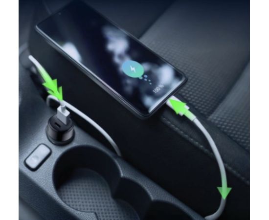 Qualo QRLS-AC-01-32 USB / USB-C Auto Lādētājs 32W Telefonu lādētāji 12v Automašīnām