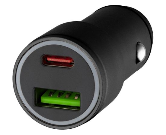 Qualo QLS-AC-38 Aluminum Auto lādētājs 38W / USB-C / USB-A Telefonu lādētāji 12v Automašīnām