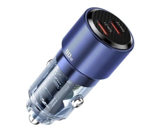 Qualo QTLS-AC-A-90 Auto lādētājs 2x USB-C / 90W Telefonu lādētāji 12v Automašīnām