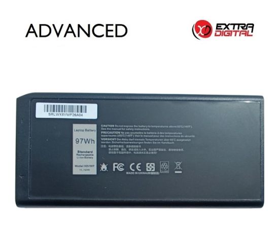 Extradigital Notebook Battery DELL X8VWF, 97Wh, Extra Digital Advanced Baterijas portatīvajiem datoriem