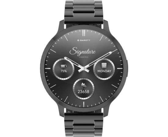 Garett išmanusis laikrodis su lietuvišku meniu Edge Black Steel Наручные часы