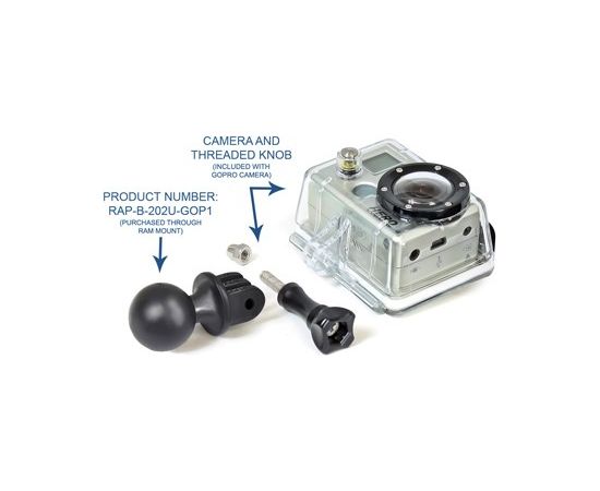 RAM Mounts RAP-B-202U-GOP1 Universal adapter for action camera, black Автомобильный держатель