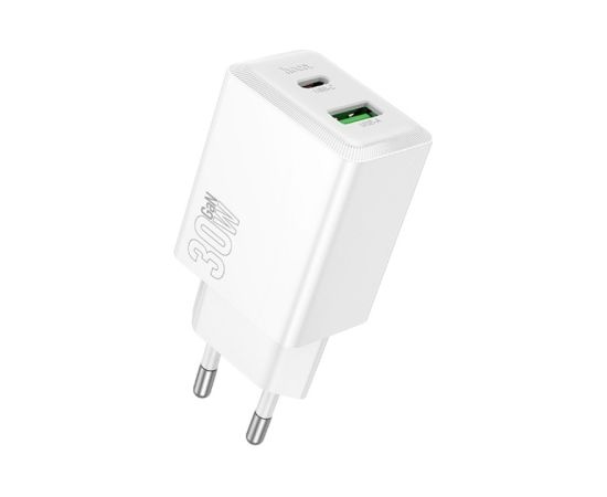 Charger Hoco N71 30W GaN USB-C/USB-A white Telefonu lādētāji 220v