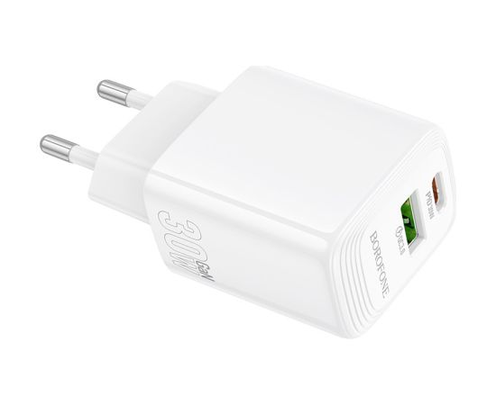 Charger Borofone BN29 30W USB-C/USB-A white Telefonu lādētāji 220v