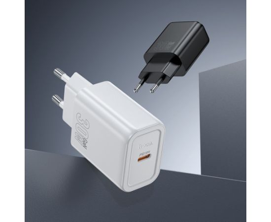 Charger Hoco N62 30W GaN USB-C + USB-C to USB-C cable 1.0m white Telefonu lādētāji 220v