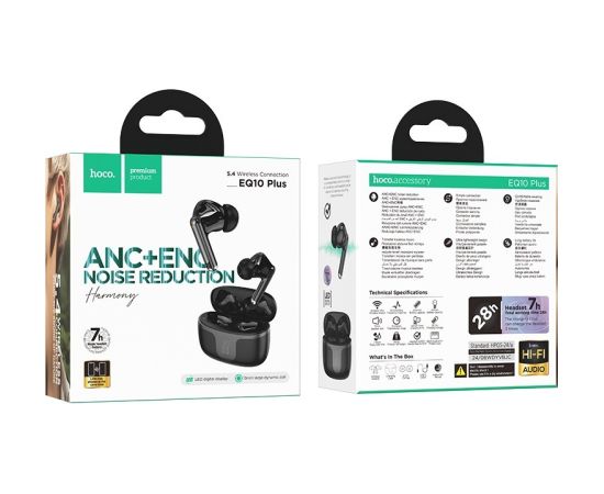 Wireless headphones Hoco EQ10 Plus black Austiņas