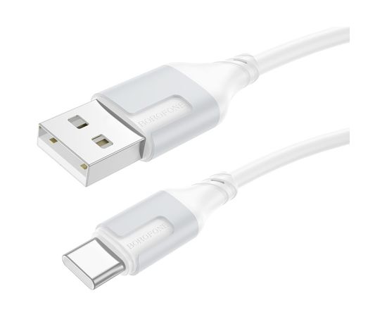USB cable Borofone BX101 USB-A to USB-C 1.0m white Data USB kabeļi