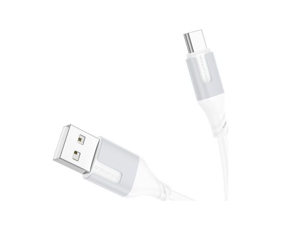 USB cable Borofone BX101 USB-A to USB-C 1.0m white Data USB kabeļi