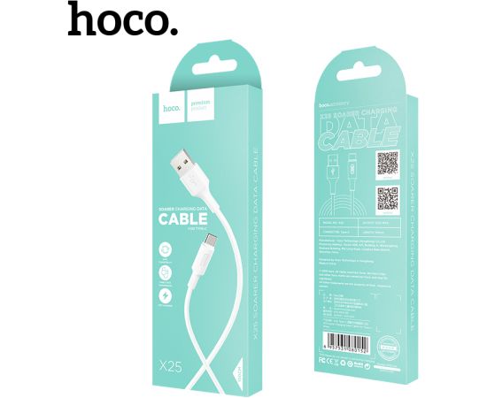 USB кабель HOCO X25 Type-C 1.0m белый Дата USB-кабели
