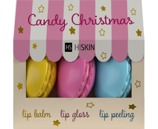 Hiskin Candy christmas Zestaw prezentowy do pielęgnacji ust (peeling+balsam+błyszczyk) Духи и косметика