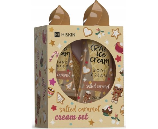 HiSkin HISKIN_SET Crazy Ice Cream krem do rąk Słony Karmel 60ml + krem do ciała Słony Karmel 200ml Духи и косметика