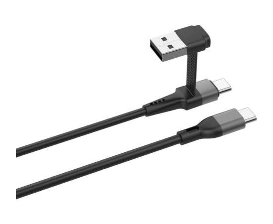 Qualo QKN-2in1-CCA-01 Kabelis 2in1  USB-C / USB-A / 1.2m / 15W Data USB kabeļi