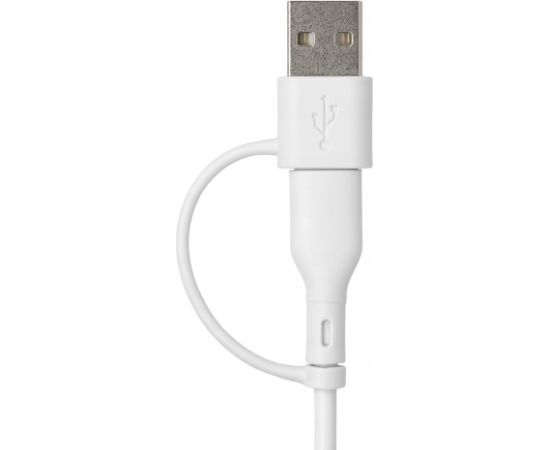 Qualo QRC-CC+A-00 Kabelis 2in1 USB-C – USB-C / USB-A adapteris / 1.5m / balts Data USB kabeļi