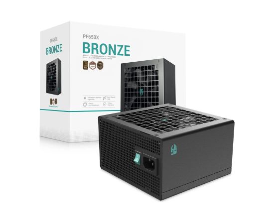Deepcool 80 PLUS Bronze PSU PF650X 650 W Black Datoru barošanas bloki