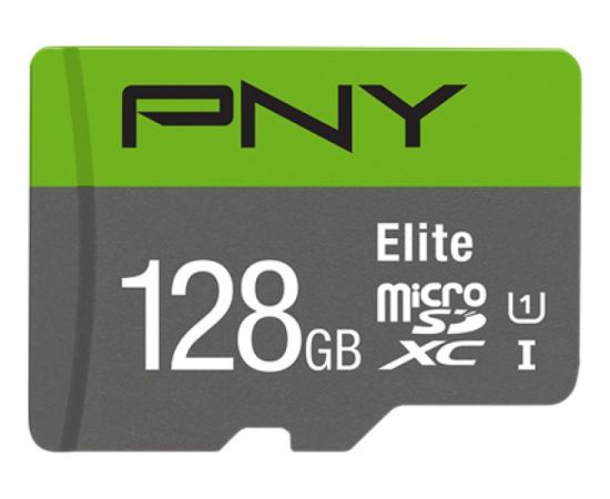 Pny Technologies PNY Elite MicroSDXC 128 GB Class 10 UHS-I/U1 A1 V10 (P-SDU128V11100EL-GE) Atmiņas kartes micro SD SDHC